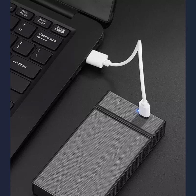 Three In One USB Rechargeable Lighter, 20 PCs Conventional Cigarette Boxes, Metal Windproof Tungsten Wire Lighter, Outdoor Waterproof Cigarette Case Three In One USB Rechargeable Lighter, 20 PCs Conventional Cigarette Boxes, Metal Windproof Tungsten Wire Lighter, Outdoor Waterproof Cigarette Case